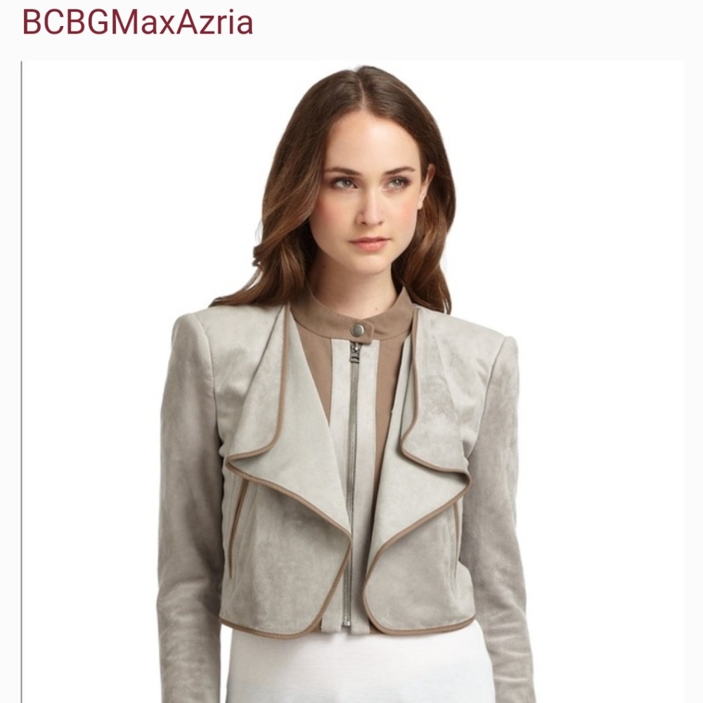BCBGMaxAzria "Sloan" Cropped Jacket Faux-Suede Size: S
